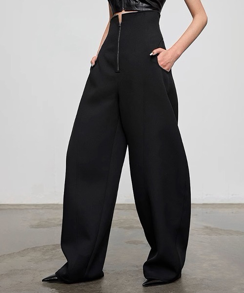 CHENTAITAI】2way ハイウエスト コクーン スラックス CTW24s008  