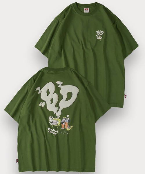 BEN DAVIS(ベンデイビス)の「【BENDAVIS/ベンデイビス】BEN SMOKING TV TEE/BDブランドイニシャルTシャツ/バックプリント/オーバーサイズ(Tシャツ/カットソー・メンズ・マスタード/グリーン/チャコールグレー/ホワイト・M/L/XL)」の22枚目の写真