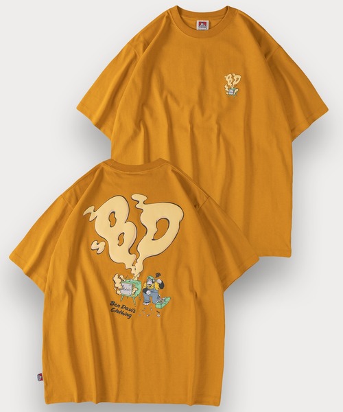 BEN DAVIS(ベンデイビス)の「【BENDAVIS/ベンデイビス】BEN SMOKING TV TEE/BDブランドイニシャルTシャツ/バックプリント/オーバーサイズ(Tシャツ/カットソー・メンズ・マスタード/グリーン/チャコールグレー/ホワイト・M/L/XL)」の21枚目の写真