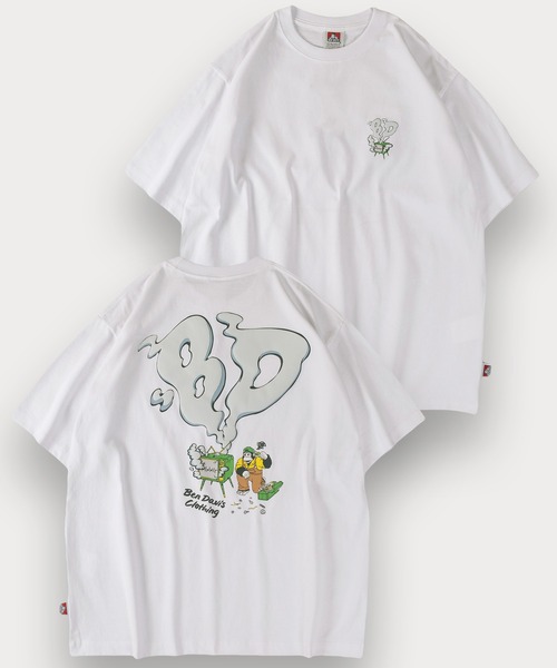 BEN DAVIS(ベンデイビス)の「【BENDAVIS/ベンデイビス】BEN SMOKING TV TEE/BDブランドイニシャルTシャツ/バックプリント/オーバーサイズ(Tシャツ/カットソー・メンズ・マスタード/グリーン/チャコールグレー/ホワイト・M/L/XL)」の20枚目の写真