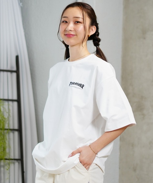 THRASHER(スラッシャー)の「【ムラサキスポーツ限定】THRASHER/スラッシャー 水陸両用 オーバーサイズ 半袖ラッシュガード/Tシャツ TC-004(Tシャツ/カットソー・レディース・ホワイト/ブラック・XL/L/M)」の7枚目の写真