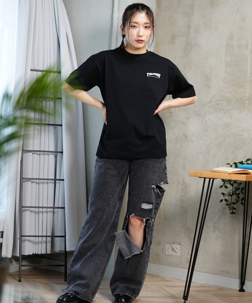 THRASHER(スラッシャー)の「【ムラサキスポーツ限定】THRASHER/スラッシャー 水陸両用 オーバーサイズ 半袖ラッシュガード/Tシャツ TC-004(Tシャツ/カットソー・レディース・ホワイト/ブラック・XL/L/M)」の14枚目の写真