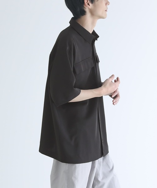 n'OrLABEL（ノアールレーベル）の「【セットアップ対応】『ベーシックレギュラーカラーシャツ』（シャツ/ブラウス・メンズ・チャコール/ブラック・L/M）」の5枚目の写真