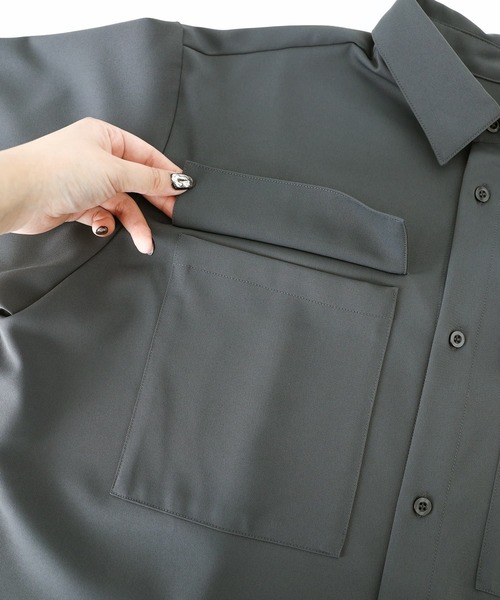 n'OrLABEL（ノアールレーベル）の「【セットアップ対応】『ベーシックレギュラーカラーシャツ』（シャツ/ブラウス・メンズ・チャコール/ブラック・L/M）」の19枚目の写真