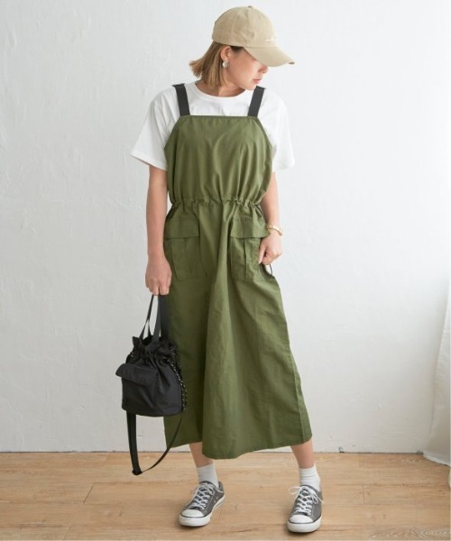 LBC（エルビーシー）の「ナイロンワークジャンスカ（ワンピース・レディース・ダークオリーブ/ブラック・M）」の17枚目の写真