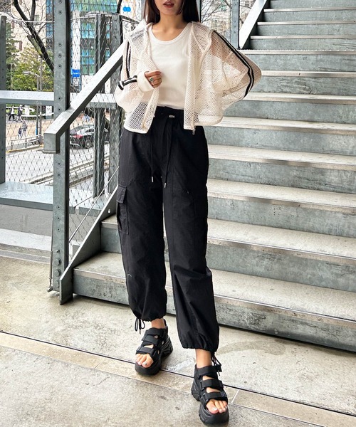 INGNI（イング）の「リブタンク（タンクトップ・レディース・オフホワイト/ブラック・M）」の7枚目の写真