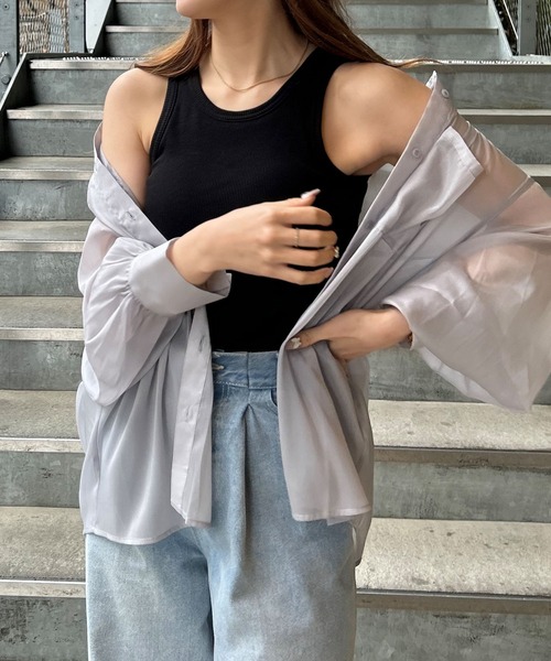 INGNI（イング）の「リブタンク（タンクトップ・レディース・オフホワイト/ブラック・M）」の17枚目の写真