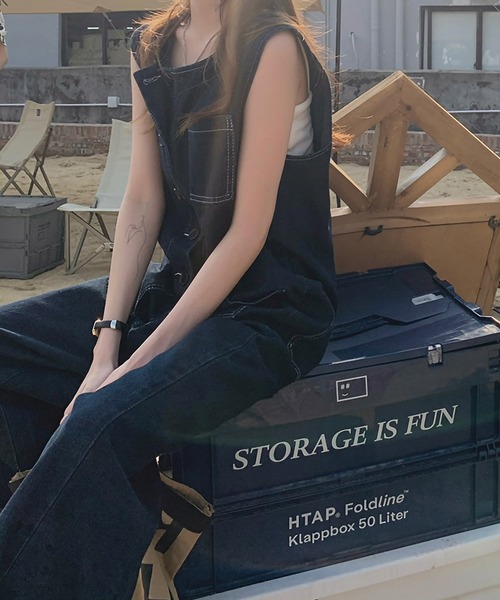 ARCADE（アーケード）の「春夏服 ワイドデニムサロペットパンツ -ARCADE Limited Line-（サロペット/オーバーオール・レディース・ネイビー・FREE）」の8枚目の写真