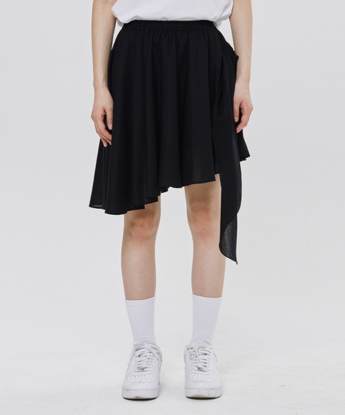 ROMANTIC CROWN(ロマンティッククラウン)の「A'GEM/9 × .kom 『ROMANTIC CROWN/ロマンティック クラウン』 RIBBON FLARE SKIRT/リボンフレアスカート(スカート・レディース・アイボリー/ブラック/グリーン・M)」の3枚目の写真