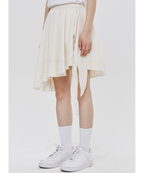 ROMANTIC CROWN(ロマンティッククラウン)の「A'GEM/9 × .kom 『ROMANTIC CROWN/ロマンティック クラウン』 RIBBON FLARE SKIRT/リボンフレアスカート(スカート・レディース・アイボリー/ブラック/グリーン・M)」の4枚目の写真