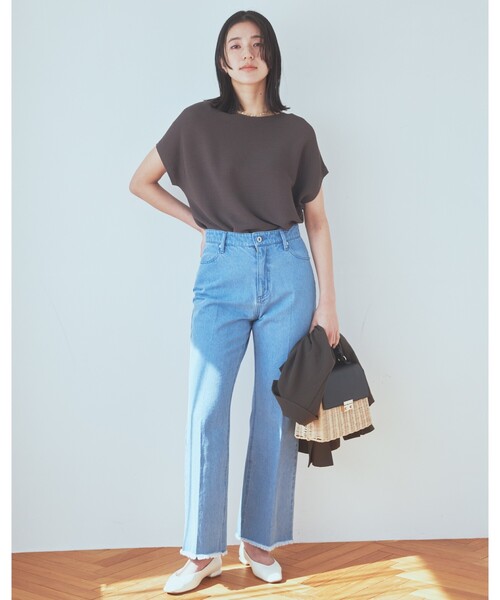 THE SHOP TK (ザ ショップ ティーケー )の「◆【美脚/環境に優しい】レスウォーターフレアデニム/洗濯機OK(デニムパンツ・レディース・ライトブルー/チャコールグレー/ブルー・11/12/13)」の5枚目の写真