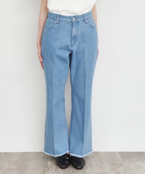 THE SHOP TK (ザ ショップ ティーケー )の「◆【美脚/環境に優しい】レスウォーターフレアデニム/洗濯機OK(デニムパンツ・レディース・ライトブルー/チャコールグレー/ブルー・11/12/13)」の10枚目の写真