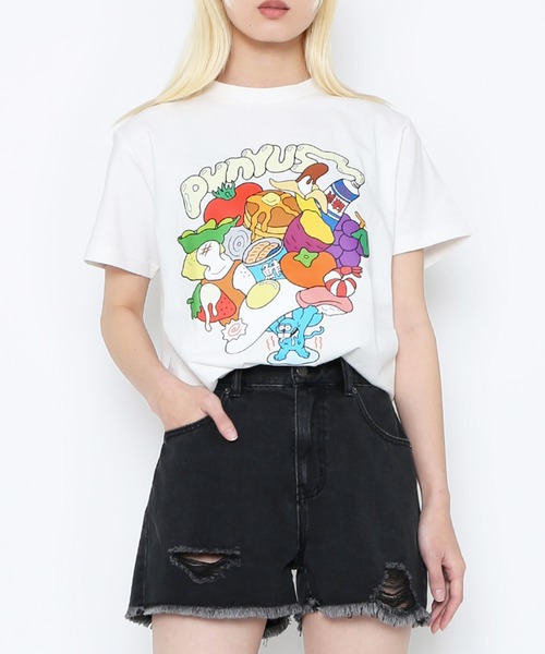 PUNYUS(プニュズ)の「10th いただきマウスTシャツ(Tシャツ/カットソー・レディース・サックスブルー/ブラック/ホワイト・1/2/3/4)」の2枚目の写真