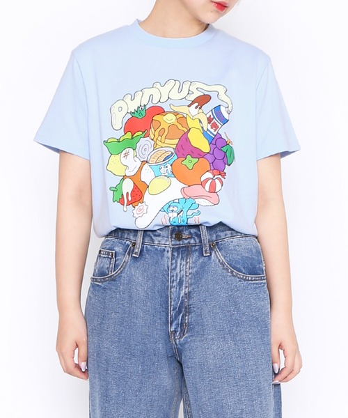 PUNYUS(プニュズ)の「10th いただきマウスTシャツ(Tシャツ/カットソー・レディース・サックスブルー/ブラック/ホワイト・1/2/3/4)」の14枚目の写真