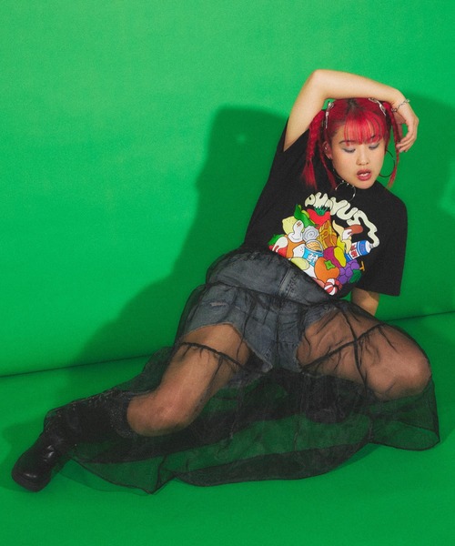 PUNYUS(プニュズ)の「10th いただきマウスTシャツ(Tシャツ/カットソー・レディース・サックスブルー/ブラック/ホワイト・1/2/3/4)」の4枚目の写真