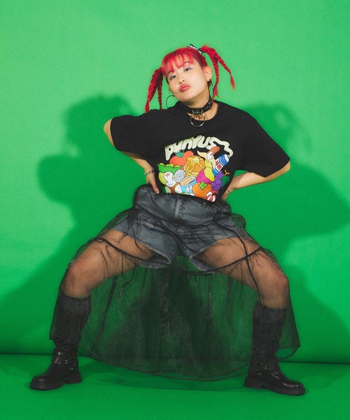 PUNYUS(プニュズ)の「10th いただきマウスTシャツ(Tシャツ/カットソー・レディース・サックスブルー/ブラック/ホワイト・1/2/3/4)」の5枚目の写真