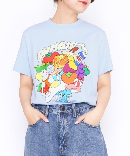 PUNYUS(プニュズ)の「10th いただきマウスTシャツ(Tシャツ/カットソー・レディース・サックスブルー/ブラック/ホワイト・1/2/3/4)」の10枚目の写真