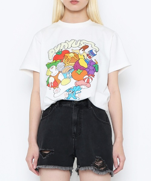 PUNYUS(プニュズ)の「10th いただきマウスTシャツ(Tシャツ/カットソー・レディース・サックスブルー/ブラック/ホワイト・1/2/3/4)」の13枚目の写真