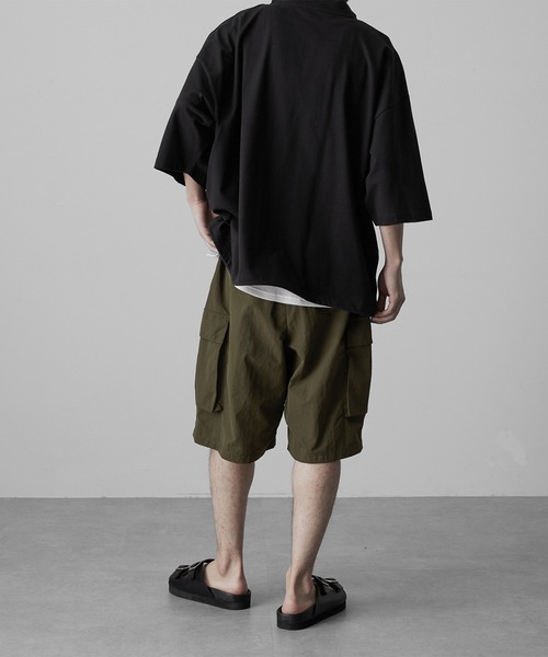 RUUBON（ルーボン）の「【RUUBON】water repellent half cargo pants / 撥水ハーフカーゴパンツ（カーゴパンツ・メンズ・カーキ/ブラック・L/M/S）」の4枚目の写真