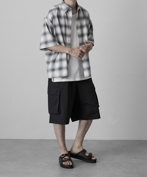 RUUBON（ルーボン）の「【RUUBON】water repellent half cargo pants / 撥水ハーフカーゴパンツ（カーゴパンツ・メンズ・カーキ/ブラック・L/M/S）」の7枚目の写真