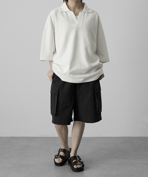 RUUBON（ルーボン）の「【RUUBON】water repellent half cargo pants / 撥水ハーフカーゴパンツ（カーゴパンツ・メンズ・カーキ/ブラック・L/M/S）」の12枚目の写真