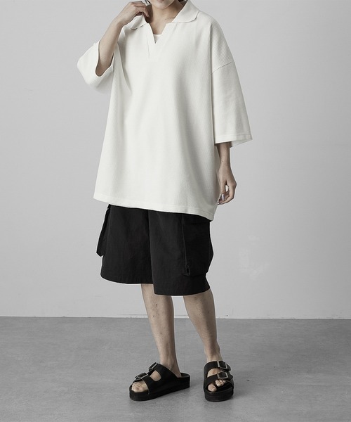 RUUBON（ルーボン）の「【RUUBON】water repellent half cargo pants / 撥水ハーフカーゴパンツ（カーゴパンツ・メンズ・カーキ/ブラック・L/M/S）」の13枚目の写真