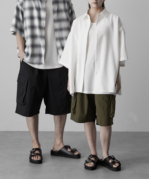 RUUBON（ルーボン）の「【RUUBON】water repellent half cargo pants / 撥水ハーフカーゴパンツ（カーゴパンツ・メンズ・カーキ/ブラック・L/M/S）」の16枚目の写真