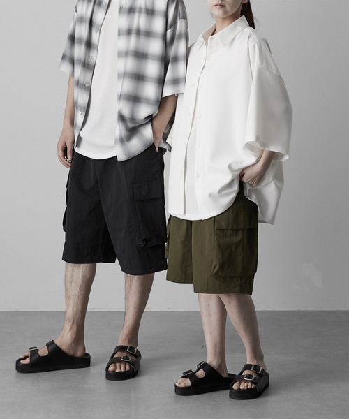 RUUBON（ルーボン）の「【RUUBON】water repellent half cargo pants / 撥水ハーフカーゴパンツ（カーゴパンツ・メンズ・カーキ/ブラック・L/M/S）」の17枚目の写真