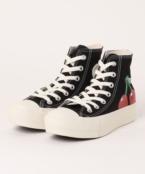 CONVERSE(コンバース)の「converse コンバース AS PLTS CHERRYPRINT HI オールスター PLTS チェリープリント HI 31312170 BLACK(スニーカー・レディース・ブラック・3h/4/4h/5/5h/6)」の2枚目の写真