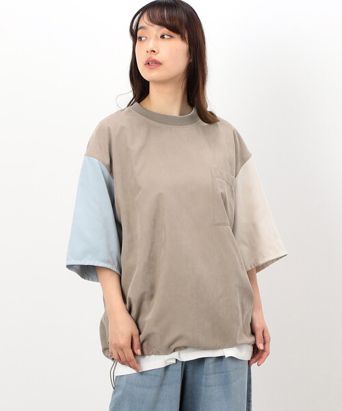 Purple&Yellow(パープルアンドイエロー)の「ポリエステルピーチプルオーバー(Tシャツ/カットソー・メンズ・ブルー/グリーン/グレイッシュベージュ・LARGE/MEDIUM/SMALL)」の11枚目の写真