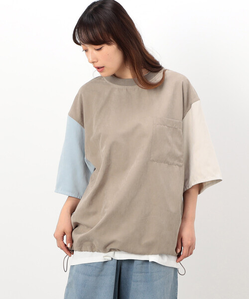 Purple&Yellow(パープルアンドイエロー)の「ポリエステルピーチプルオーバー(Tシャツ/カットソー・メンズ・ブルー/グリーン/グレイッシュベージュ・LARGE/MEDIUM/SMALL)」の12枚目の写真
