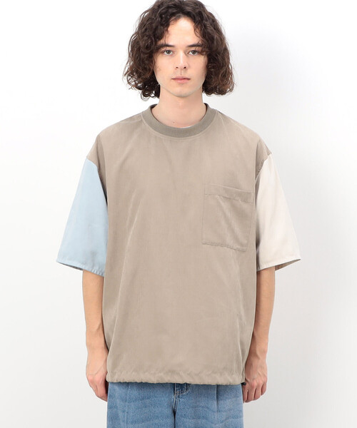 Purple&Yellow(パープルアンドイエロー)の「ポリエステルピーチプルオーバー(Tシャツ/カットソー・メンズ・ブルー/グリーン/グレイッシュベージュ・LARGE/MEDIUM/SMALL)」の13枚目の写真