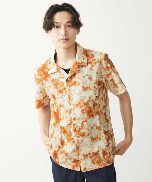 MK MICHEL KLEIN HOMME (エムケーミッシェルクランオム)の「ミストフラワーシャツ(シャツ/ブラウス・メンズ・オレンジ/ミント/ネイビー・48/46)」の4枚目の写真