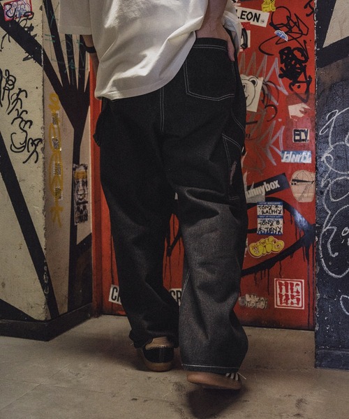 kutir（クティール）の「7ポケットペインターワイドデニム（デニムパンツ・メンズ・グレー/ブラック/カーキ/インディゴブルー・SMALL/MEDIUM/LARGE）」の9枚目の写真