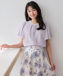 【洗える】2WAYバイカラーフレア ブラウス