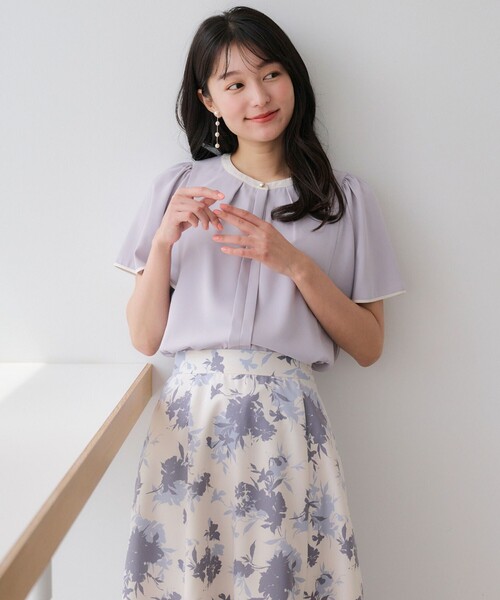 ANY SIS（エニィスィス）の「【洗える】2WAYバイカラーフレア ブラウス（シャツ/ブラウス・レディース・ネイビー系/アイボリー系/ライラック系・2）」の5枚目の写真