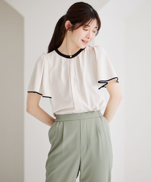 ANY SIS（エニィスィス）の「【洗える】2WAYバイカラーフレア ブラウス（シャツ/ブラウス・レディース・ネイビー系/アイボリー系/ライラック系・2）」の7枚目の写真