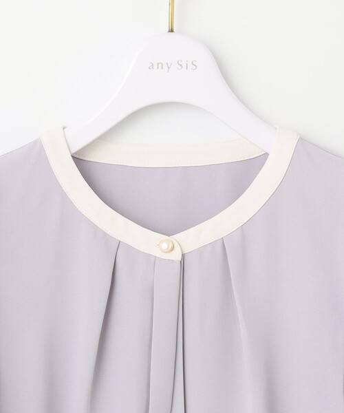 ANY SIS（エニィスィス）の「【洗える】2WAYバイカラーフレア ブラウス（シャツ/ブラウス・レディース・ネイビー系/アイボリー系/ライラック系・2）」の13枚目の写真