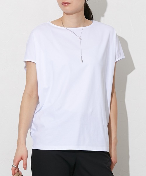 slattgir（スラットジール）の「高身長　ONにもOFFにも使えるキレイ見えドルマンスリーブカットソー（トールサイズ）（Tシャツ/カットソー・レディース・ベージュ/ブラック/オフホワイト/ミント・3L/4L/5L/LL/M/L）」の7枚目の写真