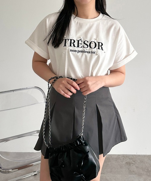 apres jour mignon(アプレジュールミニョン)の「パールロゴTシャツ【ZOZOTOWN限定アイテム】(Tシャツ/カットソー・レディース・ブルー/オフホワイト/ブラック・フリー/X-LARGE)」の22枚目の写真