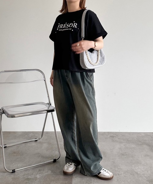 apres jour mignon(アプレジュールミニョン)の「パールロゴTシャツ【ZOZOTOWN限定アイテム】(Tシャツ/カットソー・レディース・ブルー/オフホワイト/ブラック・フリー/X-LARGE)」の13枚目の写真
