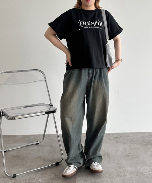 apres jour mignon(アプレジュールミニョン)の「パールロゴTシャツ【ZOZOTOWN限定アイテム】(Tシャツ/カットソー・レディース・ブルー/オフホワイト/ブラック・フリー/X-LARGE)」の12枚目の写真