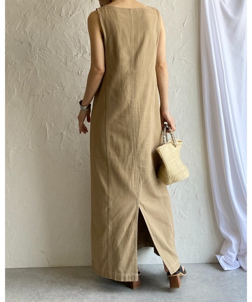 She's Closet(シーズクローゼット)の「ステッチ配色タイトIラインロングフロントジップジャンパースカートワンピース(ジャンパースカート・レディース・ベージュ/ブラック/グレー・FREE)」の14枚目の写真