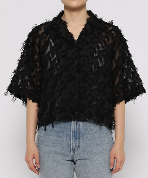LOWRYS FARM（ローリーズファーム）の「フェザーショートシャツＳＳ　110205（シャツ/ブラウス・レディース・ブルー/アイボリー/ブラック・FREE）」の13枚目の写真