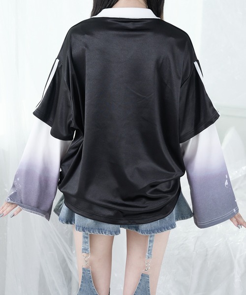 Pal elfy（パルエルフィー）　コットンレース付きビッグTシャツ セール】コットンレース付きビッグTシャツ（Tシャツ/カットソー