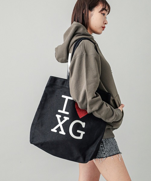X-girl（エックスガール）の「I LOVE XG LOGO CANVAS TOTE BAG（トート