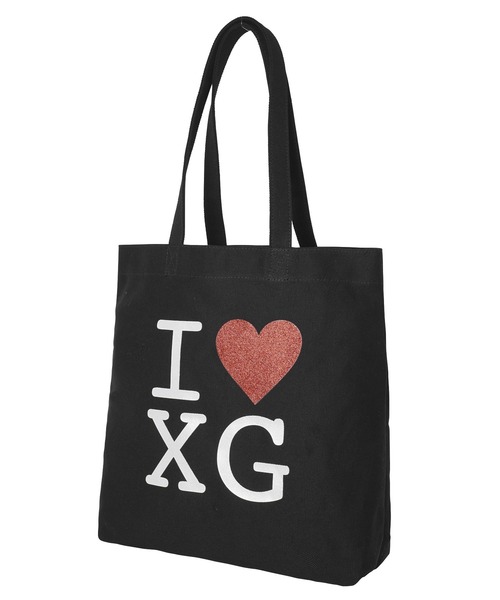 X-girl（エックスガール）の「I LOVE XG LOGO CANVAS TOTE BAG（トートバッグ・レディース・オフホワイト/ブラック・ONE SIZE）」の8枚目の写真