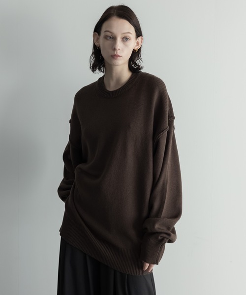 remer(リメール)の「loose un-classic volume knit / ルーズアンクラシックボリュームニット(ニット/セーター・メンズ・モカ/ブラウン/グレー/チャコールグレー/アイボリー/ブラック/ブルーグレー・X-SMALL/SMALL/MEDIUM/LARGE)」の8枚目の写真