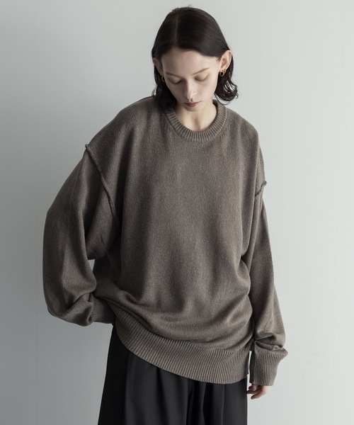 remer(リメール)の「loose un-classic volume knit / ルーズアンクラシックボリュームニット(ニット/セーター・メンズ・モカ/ブラウン/グレー/チャコールグレー/アイボリー/ブラック/ブルーグレー・X-SMALL/SMALL/MEDIUM/LARGE)」の12枚目の写真