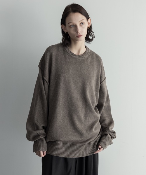 remer(リメール)の「loose un-classic volume knit / ルーズアンクラシックボリュームニット(ニット/セーター・メンズ・モカ/ブラウン/グレー/チャコールグレー/アイボリー/ブラック/ブルーグレー・X-SMALL/SMALL/MEDIUM/LARGE)」の13枚目の写真